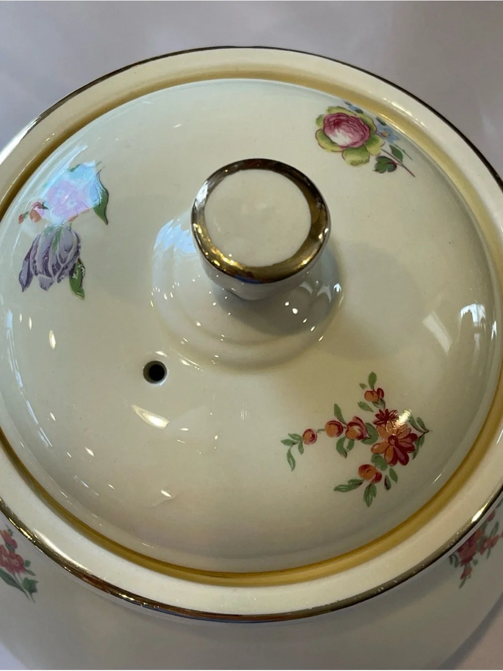 Priscilla Household Institute Eggshell Cream Large Teapot cottagecore